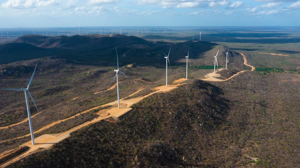 Vue aérienne du parc éolien Boqueirão I-II d'EDP Renewables