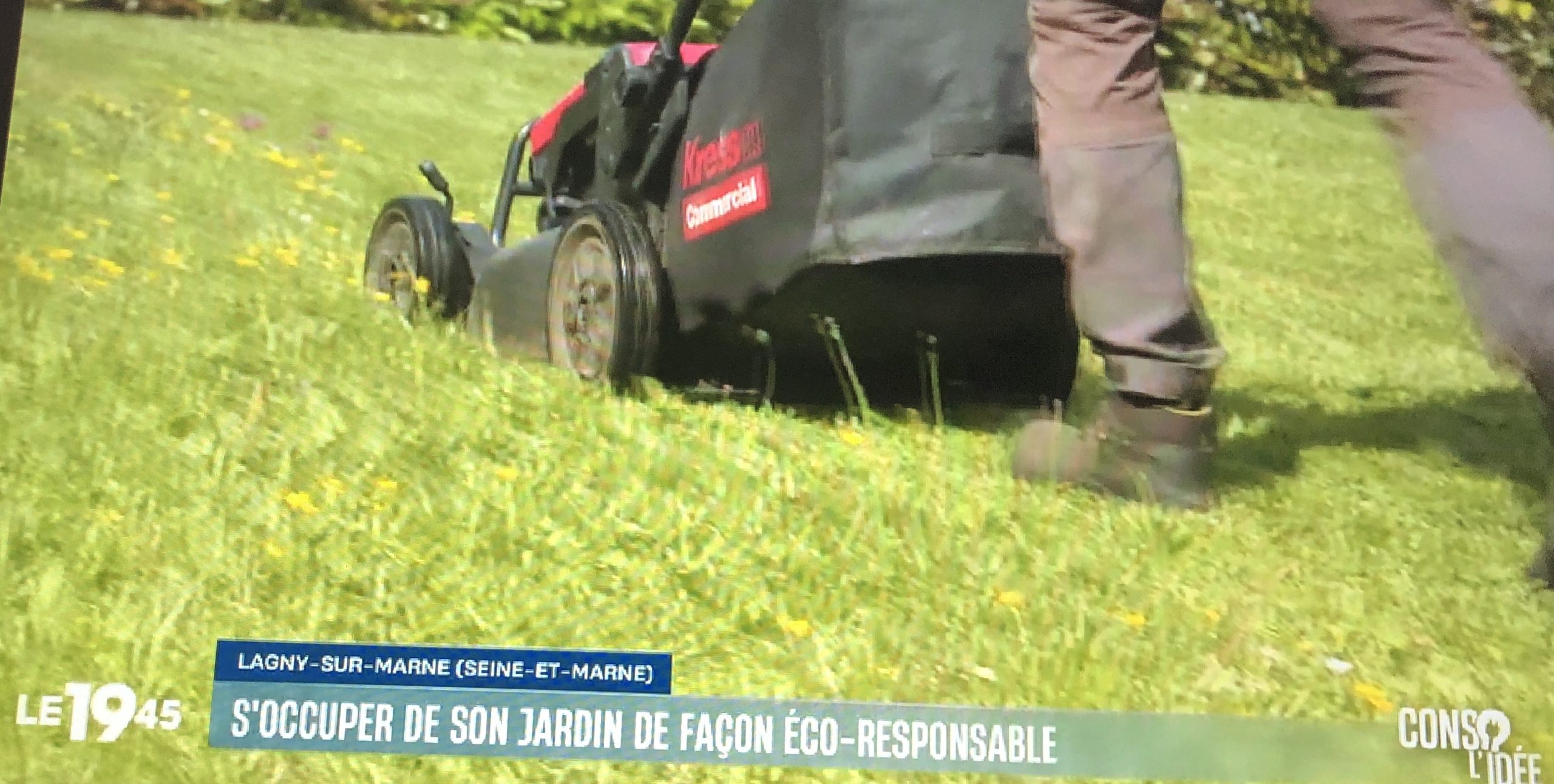 m6-21mai2026-tondeuse-pied2 Tondeuse Kress poussée par un opérateur sur une pelouse